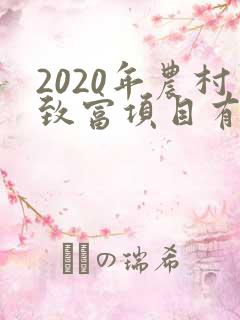2020年农村致富项目有哪些