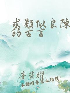 求类似良陈美锦的古言