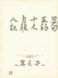 八月十五思念已故亲人的句子