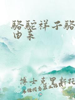 骆驼祥子骆驼的由来