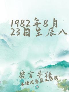 1982年8月23日生辰八字
