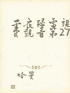 子夜归电视剧免费观看第27集