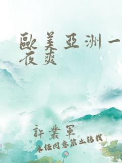 欧美亚洲一级夜夜爽 欧美亚洲一级夜夜爽
