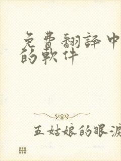 免费翻译中英文的软件