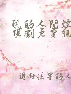 我的人间烟火电视剧免费观看