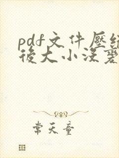 pdf文件压缩后大小没变