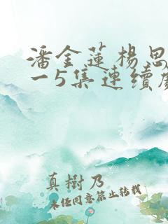 潘金莲杨思敏1一5集连续剧