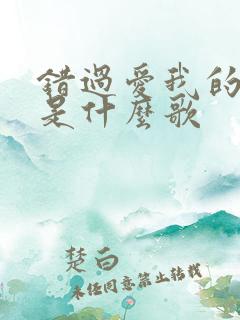 错过爱我的人啊是什么歌