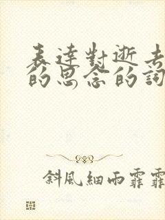 表达对逝去亲人的思念的词