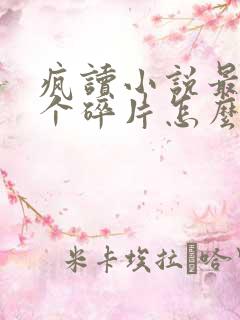 疯读小说最后一个碎片怎么得到 疯读小说最后一个碎片怎么得到