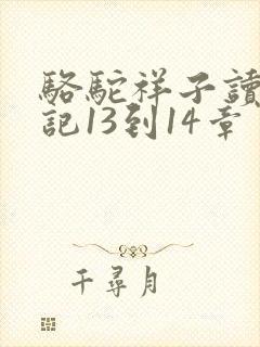 骆驼祥子读书笔记13到14章