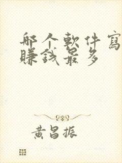 哪个软件写小说赚钱最多 哪个软件写小说赚钱最多