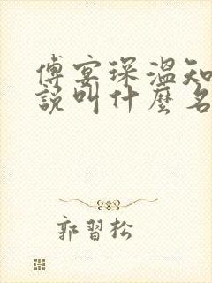 傅宴琛温知意小说叫什么名字 傅宴琛温知意小说叫什么名字