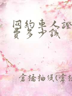 网约车人证报名费多少钱