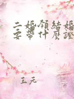 二婚领结婚证需要带什么证件
