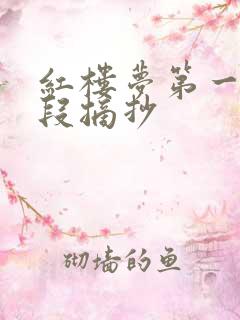 红楼梦第一回好段摘抄