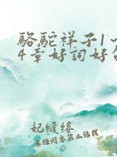 骆驼祥子1~24章好词好句 骆驼祥子1~24章好词好句