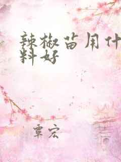 辣椒苗用什么肥料好