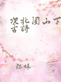 次北固山下这首古诗 次北固山下这首古诗