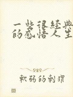 一些很经典精辟的感悟人生句子