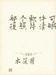 哪个软件可以修复照片清晰度