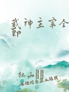 武神主宰全部章节