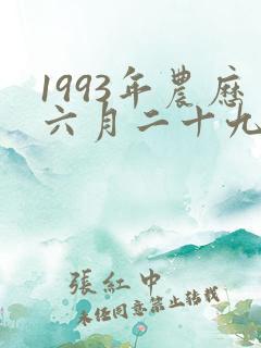 1993年农历六月二十九生辰八字 1993年农历六月二十九生辰八字