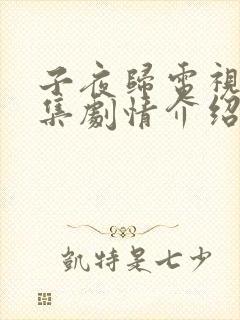 子夜归电视剧分集剧情介绍 子夜归电视剧分集剧情介绍
