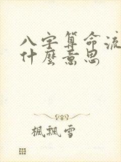 八字算命流年是什么意思
