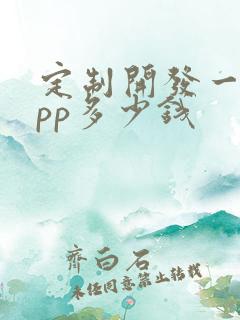 定制开发一套app多少钱