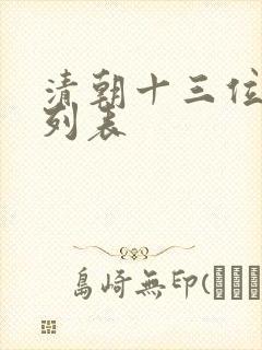 清朝十三位皇帝列表