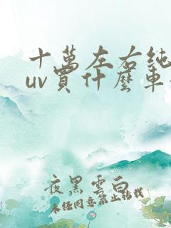十万左右纯电suv买什么车好