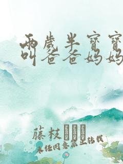 两岁半宝宝只会叫爸爸妈妈怎么办