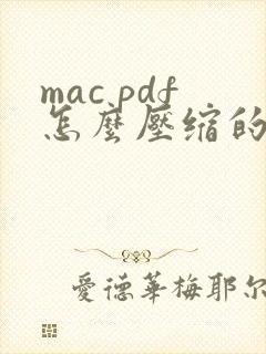 mac pdf怎么压缩的小一点 mac pdf怎么压缩的小一点