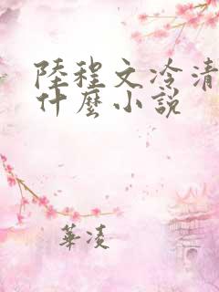 陆程文冷清秋是什么小说
