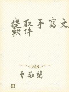 提取手写文字的软件