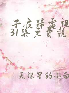 子夜归电视剧第31集免费观看