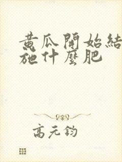 黄瓜开始结果要施什么肥
