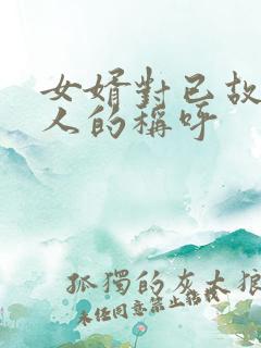 女婿对已故老丈人的称呼