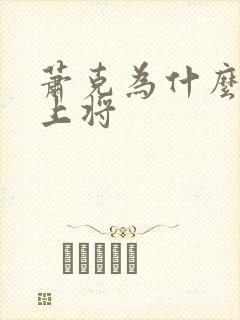 萧克为什么只是上将 萧克为什么只是上将