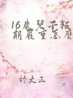 16岁儿子叛逆期严重怎么办