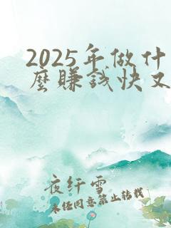 2025年做什么赚钱快又稳