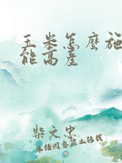 玉米怎么施肥才能高产