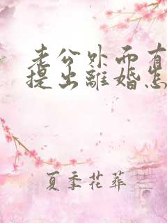 老公外面有小三提出离婚怎么办