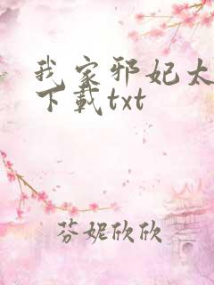 我家邪妃太嚣张下载txt