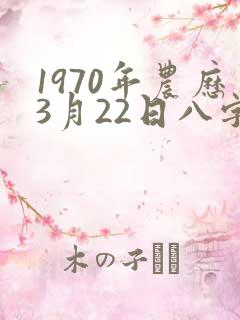 1970年农历3月22日八字算命
