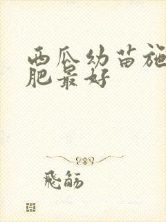 西瓜幼苗施什么肥最好