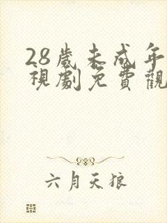 28岁未成年电视剧免费观看西瓜
