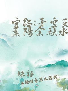 官路:青云天骄叶阳余秋水全本阅读