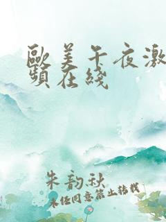 欧美午夜激情视频在线 欧美午夜激情视频在线